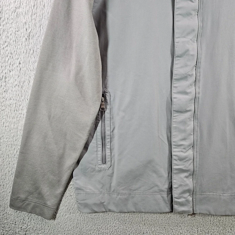 Banana Republic Mens Grey Mixed Media Hooded Full Zip Jacket Large